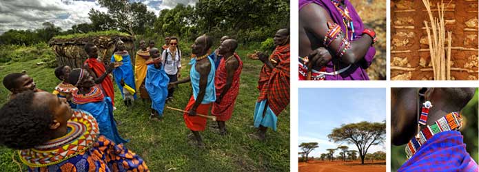 Kenya Maasai dancing and decoration