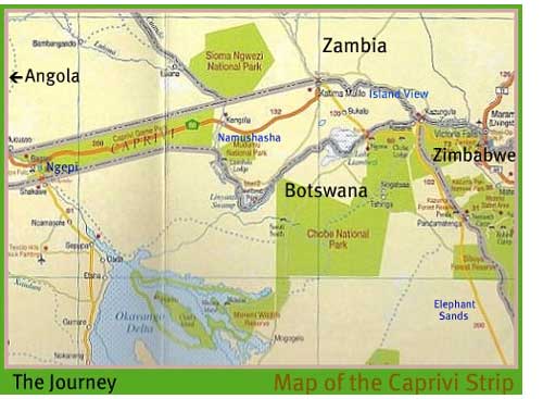 Map - Northern Botswana and Caprivi, Namibia