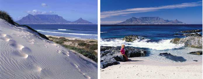 Bloubergstrand views across Table Bay and Table mountain