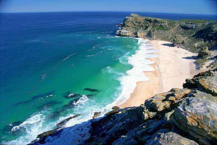 Diaz Beach, below Cape Point's cliffs, Cape Town 