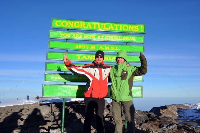 At the summit of Kilimanjaro